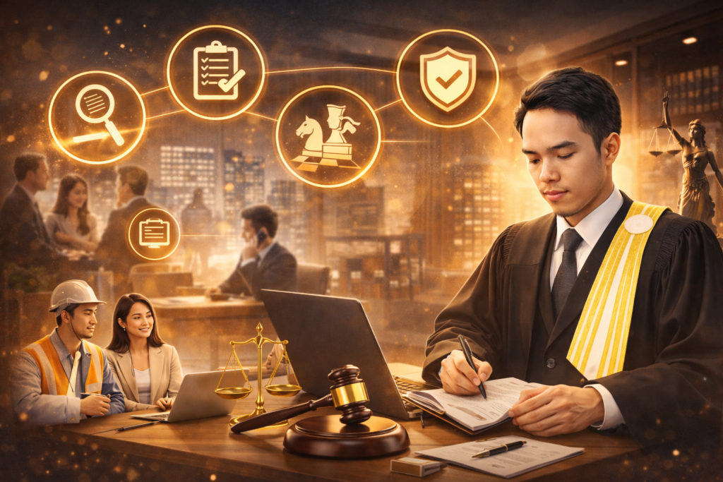 ที่ปรึกษากฎหมาย คือ ผู้เชี่ยวชาญด้านกฎหมายที่ทำหน้าที่ให้คำแนะนำ วิเคราะห์ วางแผน และป้องกันความเสี่ยงทางกฎหมาย