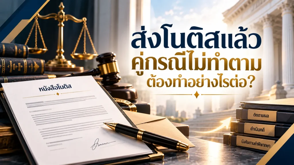 ส่งโนติสแล้วคู่กรณีไม่ทำตาม ต้องทำอย่างไรต่อ